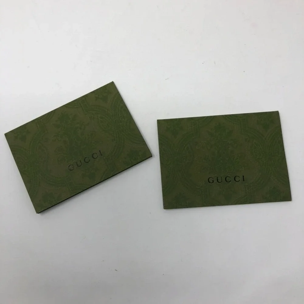 Authentic Gucci Satin Dust Bag Jewelry Belt Small Square White Green Logo Ribbon